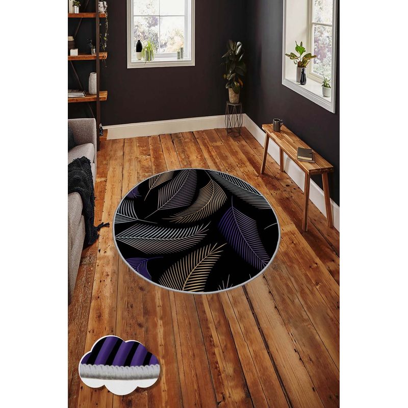 Casa si Gradina - Textile si covoare - Covoare - Covoare casa - Covor rotund, Conceptum Hypnose, multicolor, 60 cm, 100% poliester, antiderapant, 478HFT3136 - Infinity.ro