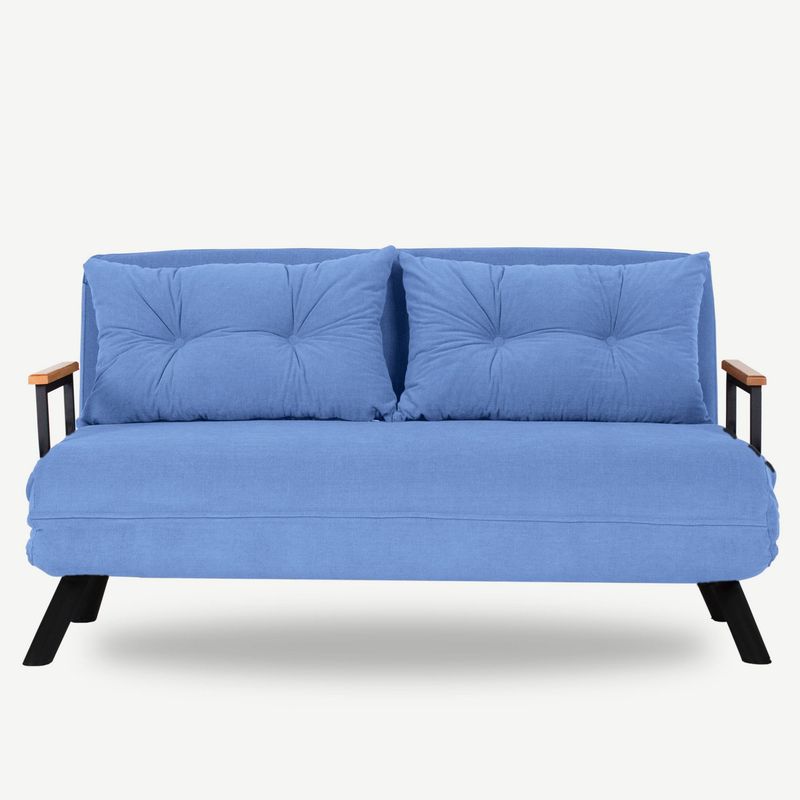 Casa si Gradina - Mobilier - Canapele si coltare - Canapele - Canapea extensibila, Hanah Home, metal, albastru, 175x133 cm - Infinity.ro