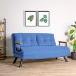 Casa si Gradina - Mobilier - Canapele si coltare - Canapele - Canapea extensibila, Hanah Home, metal, albastru, 175x133 cm - Infinity.ro