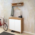 Casa si Gradina - Mobilier - Organizare si depozitare - Cuiere - Cuier hol, Hanah Home, pal melaminat, stejar si alb, 80x35x100 cm - Infinity.ro