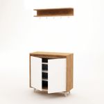 Casa si Gradina - Mobilier - Organizare si depozitare - Cuiere - Cuier hol, Hanah Home, pal melaminat, stejar si alb, 80x35x100 cm - Infinity.ro