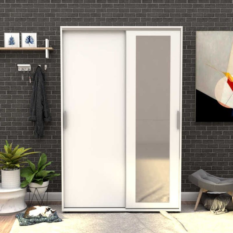 Casa si Gradina - Mobilier - Dulapuri si sifoniere - Dulapuri - Dulap hol, Hanah Home, pal melaminat, alb, 120x38x187 cm - Infinity.ro