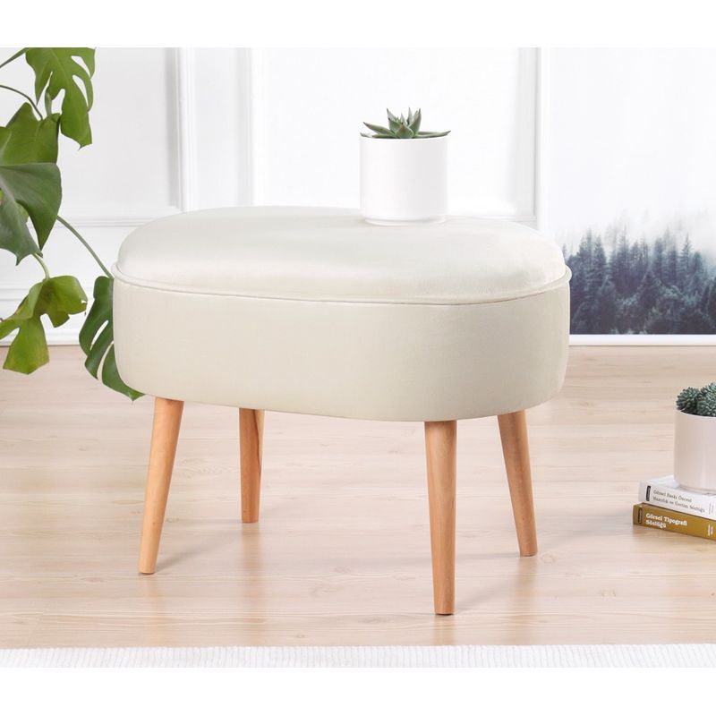 Casa si Gradina - Mobilier - Scaune si fotolii - Tabureti - Taburet, Atelier Del Sofa, catifea, crem, 63x44x47 cm - Infinity.ro