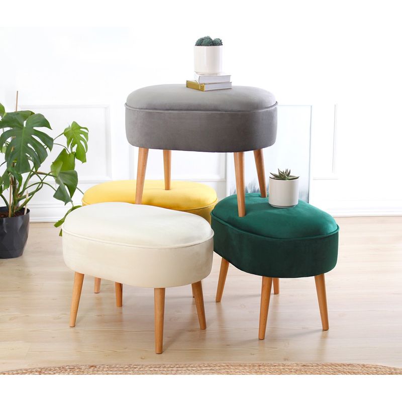 Casa si Gradina - Mobilier - Scaune si fotolii - Tabureti - Taburet, Atelier Del Sofa, catifea, crem, 63x44x47 cm - Infinity.ro