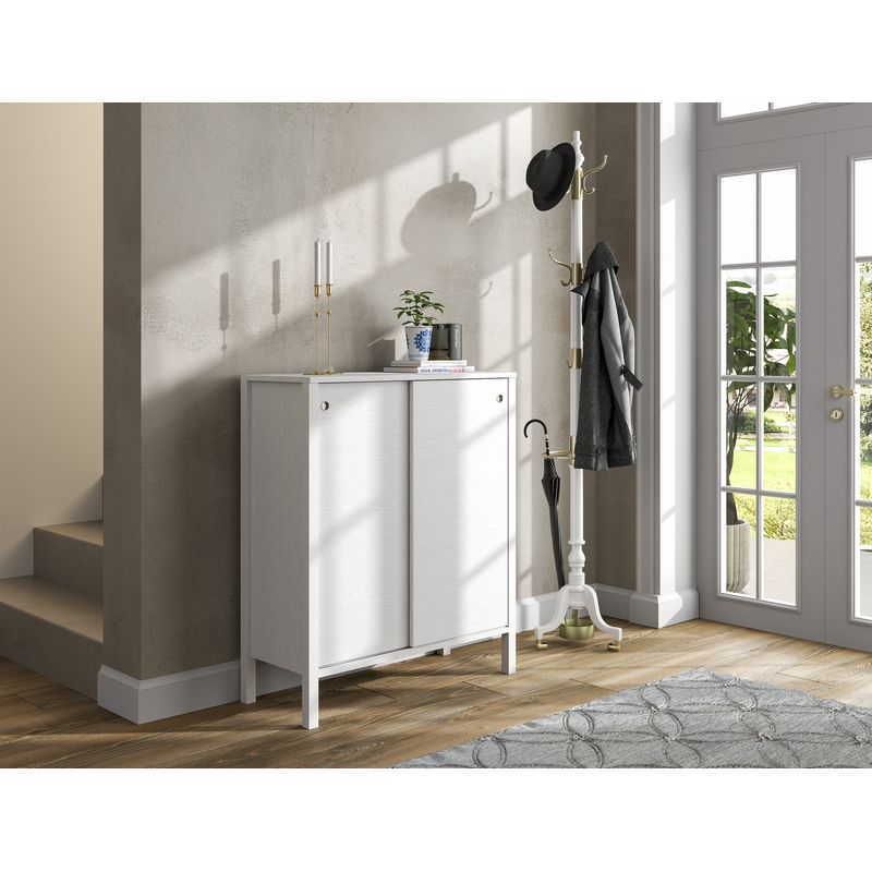 Casa si Gradina - Mobilier - Dulapuri si sifoniere - Dulapuri pantofi - Dulap pantofi, Hanah Home, pal melaminat, lemn si alb, 92x38x106 cm - Infinity.ro