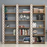 Casa si Gradina - Mobilier - Biblioteci si rafturi - Biblioteci - Biblioteca, Hanah Home, pal melaminat, nuc si alb, 184.6x24.2x170 cm - Infinity.ro