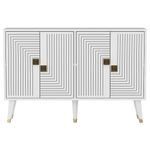 Casa si Gradina - Mobilier - Comode si corpuri - Console - Consola, Hanah Home, panou de particule melaminat, alb auriu, 120x80x30 cm, 327ODS1225 - Infinity.ro