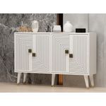 Casa si Gradina - Mobilier - Comode si corpuri - Console - Consola, Hanah Home, panou de particule melaminat, alb auriu, 120x80x30 cm, 327ODS1225 - Infinity.ro