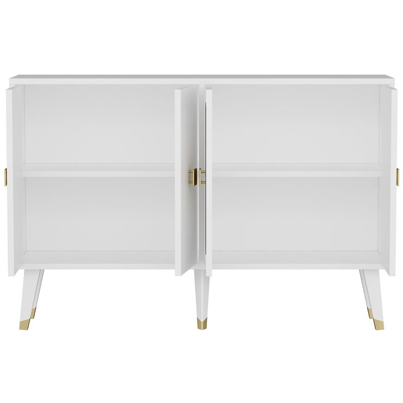 Casa si Gradina - Mobilier - Comode si corpuri - Console - Consola, Hanah Home, panou de particule melaminat, alb auriu, 120x80x30 cm, 327ODS1225 - Infinity.ro