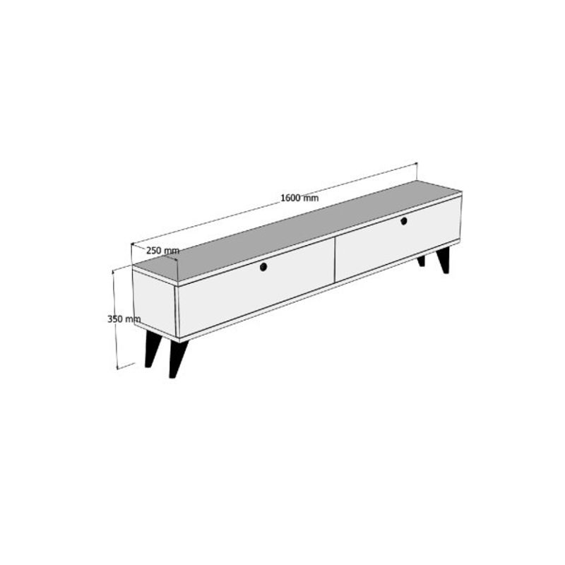 Casa si Gradina - Mobilier - Comode si corpuri - Comode - Comoda tv, Hanah Home, pal melaminat, alb, 160x40x25 cm - Infinity.ro