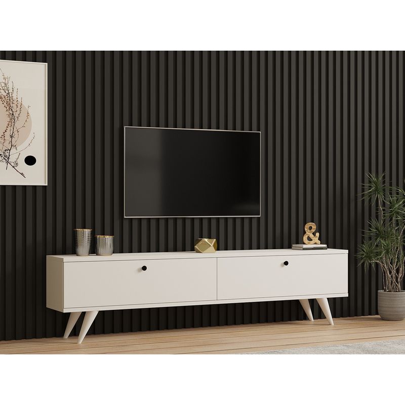 Casa si Gradina - Mobilier - Comode si corpuri - Comode - Comoda tv, Hanah Home, pal melaminat, alb, 160x40x25 cm - Infinity.ro