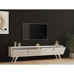 Casa si Gradina - Mobilier - Comode si corpuri - Comode - Comoda tv, Hanah Home, pal melaminat, alb, 160x40x25 cm - Infinity.ro