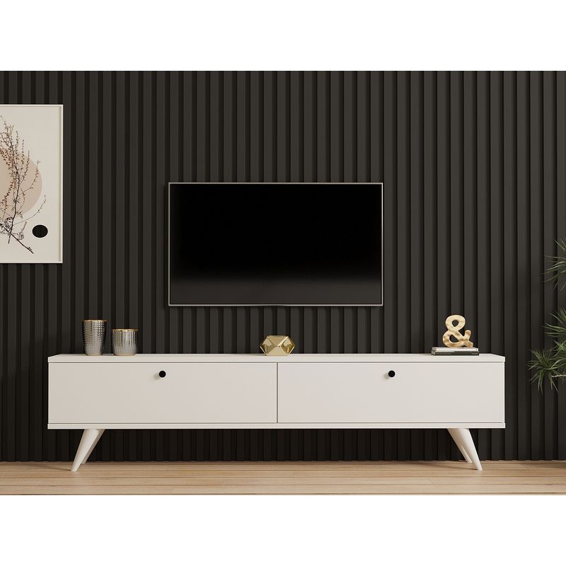 Casa si Gradina - Mobilier - Comode si corpuri - Comode - Comoda tv, Hanah Home, pal melaminat, alb, 160x40x25 cm - Infinity.ro