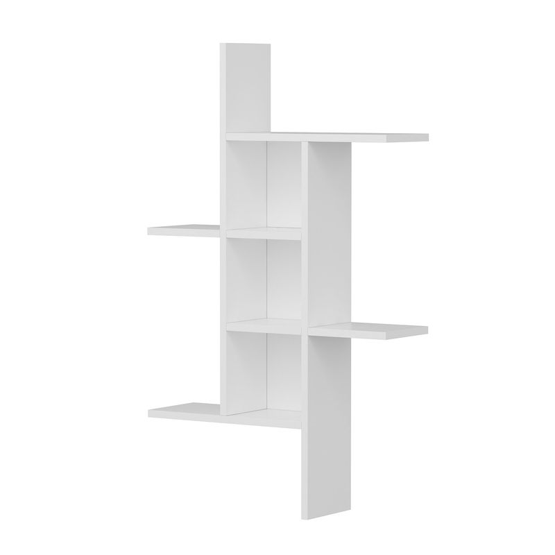 Casa si Gradina - Mobilier - Biblioteci si rafturi - Rafturi - Raft de perete, Hanah Home, panou de particule acoperit cu melamina, alb, 68x20x113 cm - Infinity.ro
