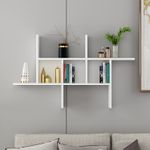 Casa si Gradina - Mobilier - Biblioteci si rafturi - Rafturi - Raft de perete, Hanah Home, panou de particule acoperit cu melamina, alb, 68x20x113 cm - Infinity.ro