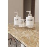 Casa si Gradina - Sanitare - Suporturi si accesorii baie - Dispensere - Dispenser sapun, Hermia, metal, alb, 24x38x40 cm - Infinity.ro