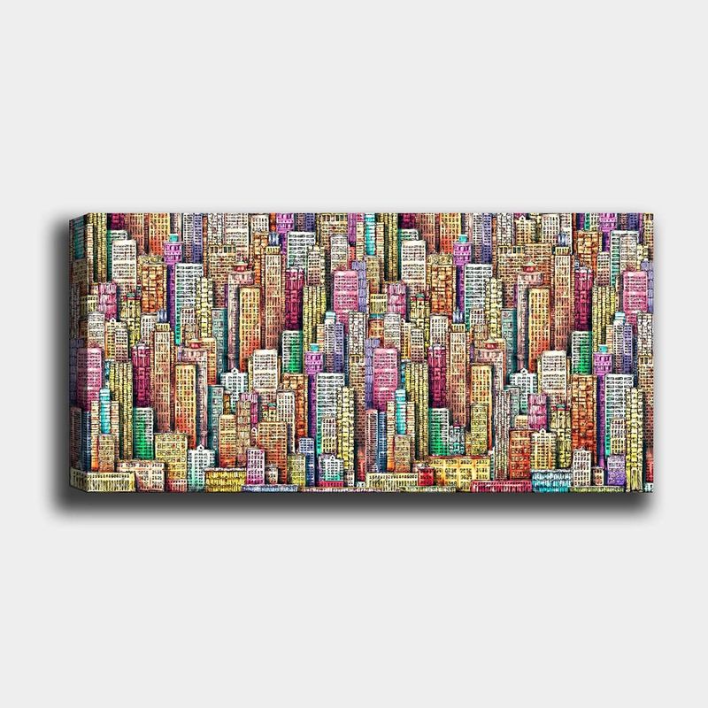 Casa si Gradina - Decoratiuni - Tablouri - Tablou decorativ, Wallxpert, panza, multicolor, 50x120 cm, rama lemn, 451ERN1170 - Infinity.ro