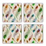 Casa si Gradina - Bucatarie si vesela - Accesorii bar - Suporturi bauturi - Set suporturi pentru pahare, Hermia, piatra naturala, multicolor, 10x10x1 cm, 4 bucati, 366TYR1123 - Infinity.ro