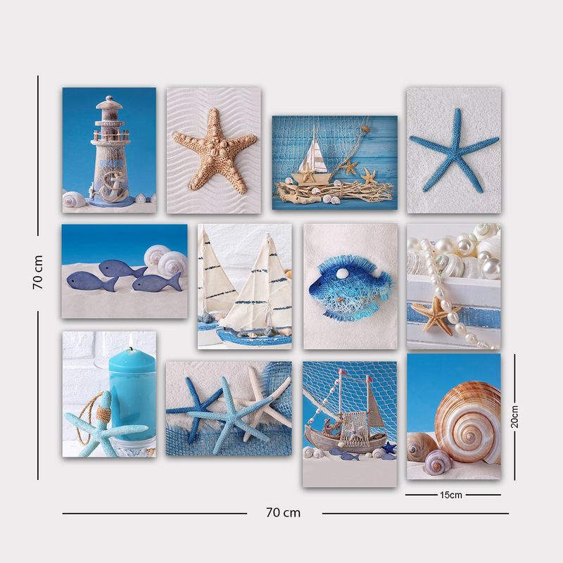 Casa si Gradina - Decoratiuni - Tablouri - Set tablouri decorative, Wallxpert, mdf, multicolor, 20x15 cm, 12 bucati, 364LUL1466 - Infinity.ro