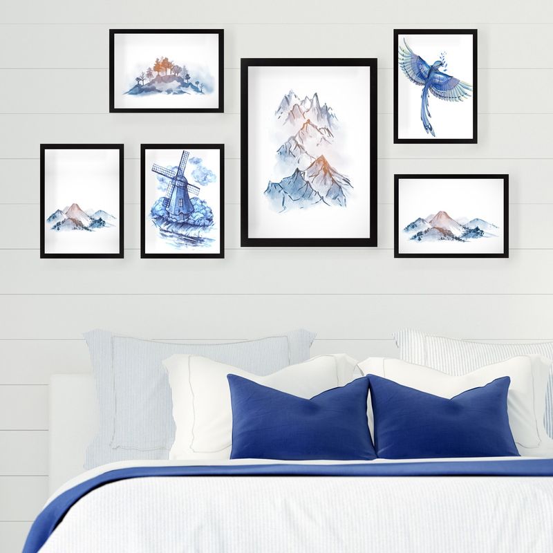 Casa si Gradina - Decoratiuni - Tablouri - Set tablouri decorative, Wallxpert, mdf, multicolor, 24x29 cm (5 buc), 24x44 cm (1 buc), 364LUL1213 - Infinity.ro