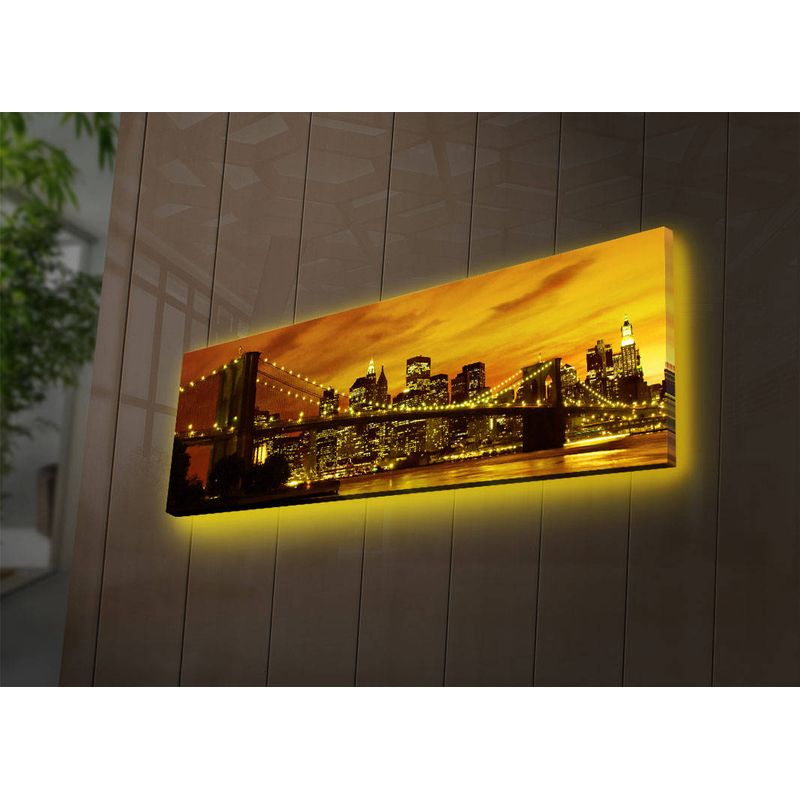 Casa si Gradina - Decoratiuni - Tablouri - Tablou decorativ cu led, Wallxpert, panza piele de caprioara, multicolor, 30x90 cm, 239SHN1253 - Infinity.ro