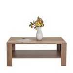 Casa si Gradina - Mobilier - Mese si birouri - Masute de cafea - Masuta de cafea, Hanah Home, panou de particule melaminat, nuc, 110x65x42 cm - Infinity.ro
