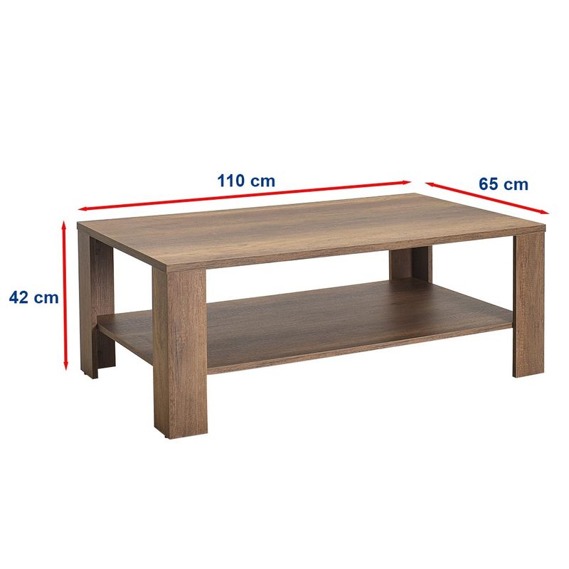 Casa si Gradina - Mobilier - Mese si birouri - Masute de cafea - Masuta de cafea, Hanah Home, panou de particule melaminat, nuc, 110x65x42 cm - Infinity.ro