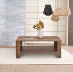 Casa si Gradina - Mobilier - Mese si birouri - Masute de cafea - Masuta de cafea, Hanah Home, panou de particule melaminat, nuc, 110x65x42 cm - Infinity.ro