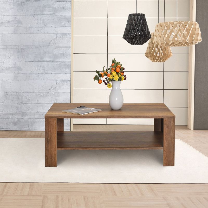 Casa si Gradina - Mobilier - Mese si birouri - Masute de cafea - Masuta de cafea, Hanah Home, panou de particule melaminat, nuc, 110x65x42 cm - Infinity.ro
