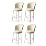 Casa si Gradina - Mobilier - Scaune si fotolii - Scaune - Set scaune de bar, Hanah Home, metal, crem crom, 46x40x102 cm, 4 piese - Infinity.ro