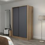 Casa si Gradina - Mobilier - Dulapuri si sifoniere - Sifoniere - Sifonier, Hanah Home, pal melaminat, antracit si stejar, 120x60x190 cm - Infinity.ro