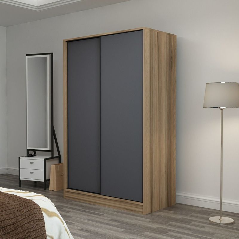 Casa si Gradina - Mobilier - Dulapuri si sifoniere - Sifoniere - Sifonier, Hanah Home, pal melaminat, antracit si stejar, 120x60x190 cm - Infinity.ro