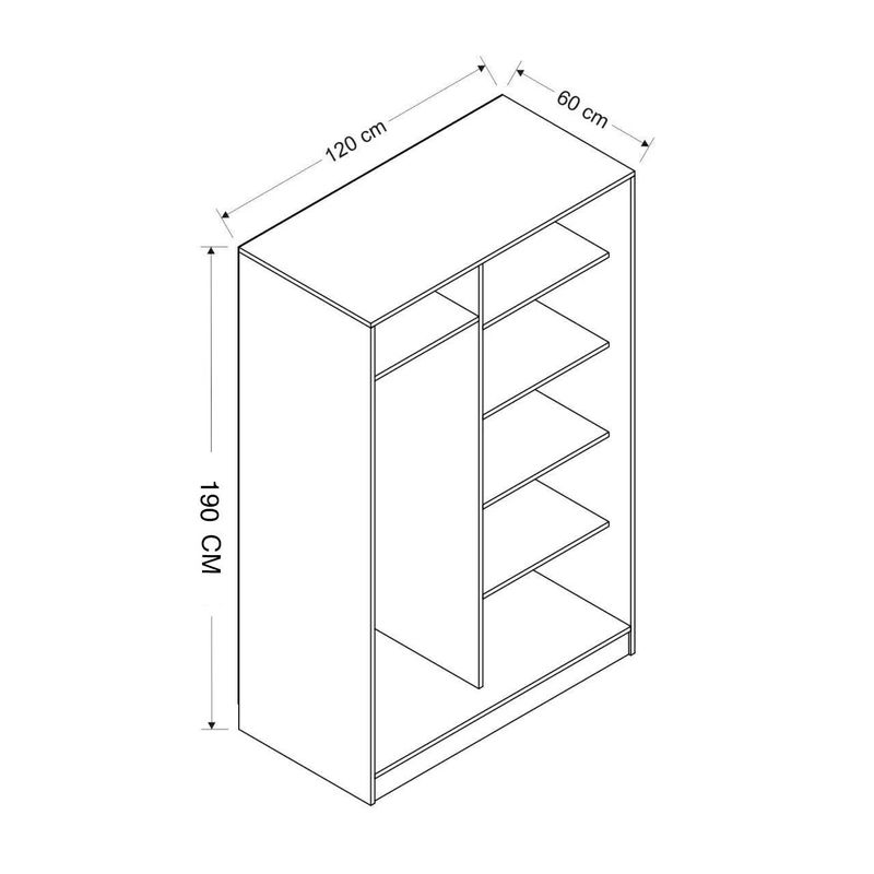 Casa si Gradina - Mobilier - Dulapuri si sifoniere - Sifoniere - Sifonier, Hanah Home, pal melaminat, antracit si stejar, 120x60x190 cm - Infinity.ro