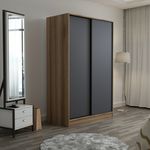 Casa si Gradina - Mobilier - Dulapuri si sifoniere - Sifoniere - Sifonier, Hanah Home, pal melaminat, antracit si stejar, 120x60x190 cm - Infinity.ro