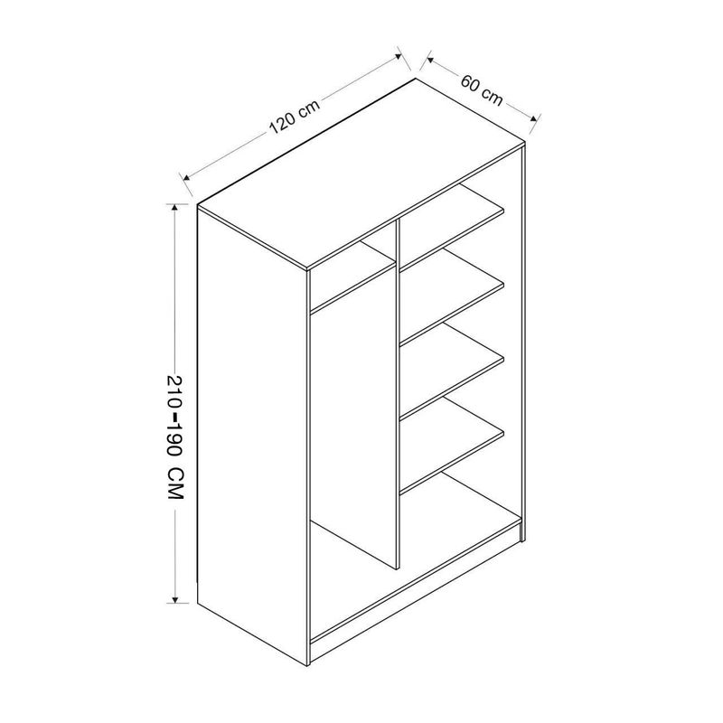 Casa si Gradina - Mobilier - Dulapuri si sifoniere - Sifoniere - Sifonier, Hanah Home, pal melaminat, antracit si stejar, 120x60x190 cm - Infinity.ro