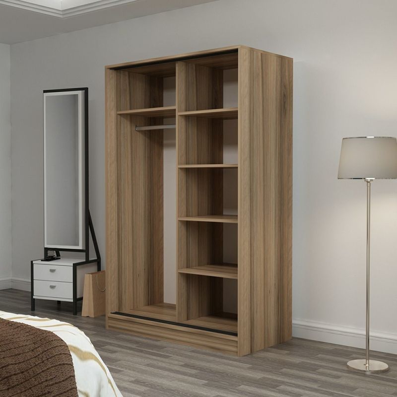 Casa si Gradina - Mobilier - Dulapuri si sifoniere - Sifoniere - Sifonier, Hanah Home, pal melaminat, antracit si stejar, 120x60x190 cm - Infinity.ro