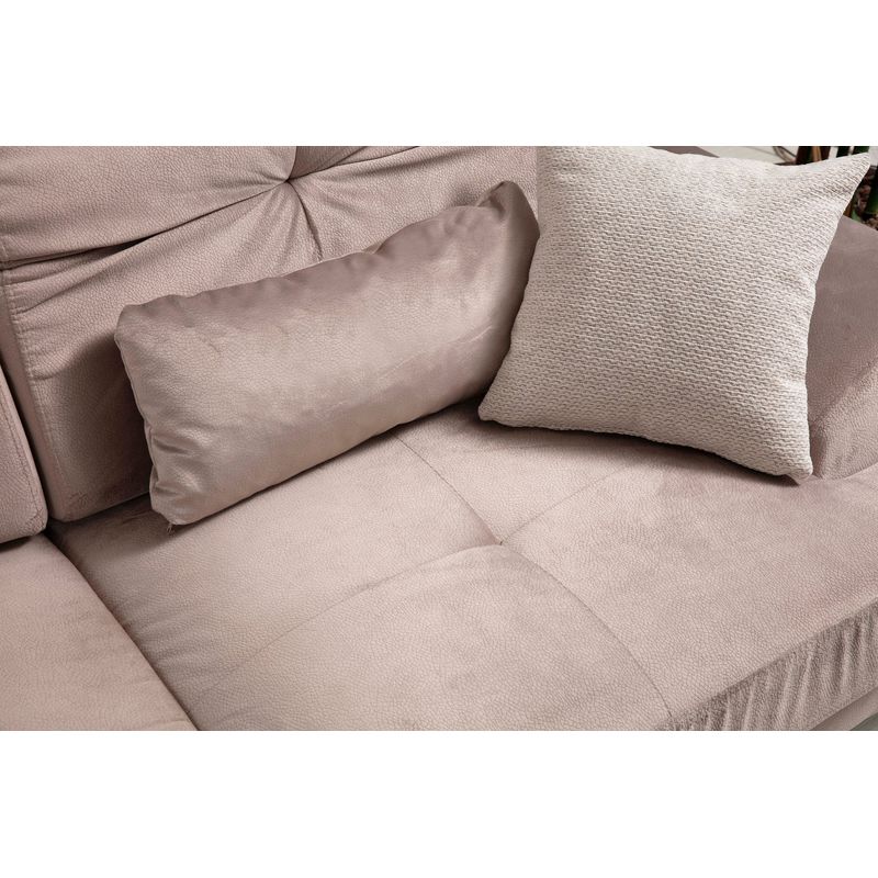 Casa si Gradina - Mobilier - Canapele si coltare - Coltare - Coltar, Hanah Home, lemn fag si pal, bej, 190x308x100 cm - Infinity.ro