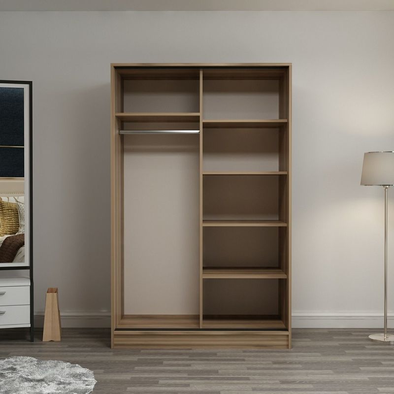 Casa si Gradina - Mobilier - Dulapuri si sifoniere - Sifoniere - Sifonier, Hanah Home, pal melaminat, antracit si stejar, 120x60x190 cm - Infinity.ro