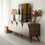 Casa si Gradina - Mobilier - Comode si corpuri - Comode - Comoda tv, Hanah Home, pal melaminat, nuc, 180x35x45 cm, 552NOS2430 - Infinity.ro