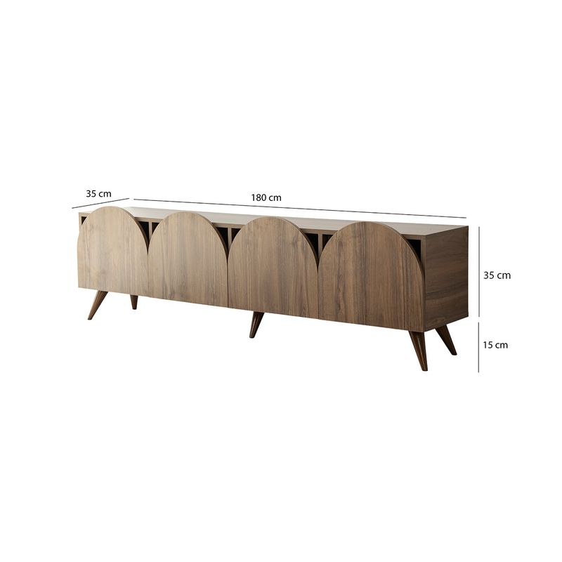 Casa si Gradina - Mobilier - Comode si corpuri - Comode - Comoda tv, Hanah Home, pal melaminat, nuc, 180x35x45 cm, 552NOS2430 - Infinity.ro