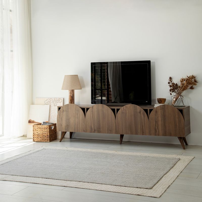 Casa si Gradina - Mobilier - Comode si corpuri - Comode - Comoda tv, Hanah Home, pal melaminat, nuc, 180x35x45 cm, 552NOS2430 - Infinity.ro