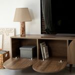 Casa si Gradina - Mobilier - Comode si corpuri - Comode - Comoda tv, Hanah Home, pal melaminat, nuc, 180x35x45 cm, 552NOS2430 - Infinity.ro