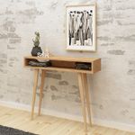 Casa si Gradina - Mobilier - Comode si corpuri - Console - Consola, Hanah Home, PAL melaminat, stejar alb, 100x30x83.6 cm - Infinity.ro