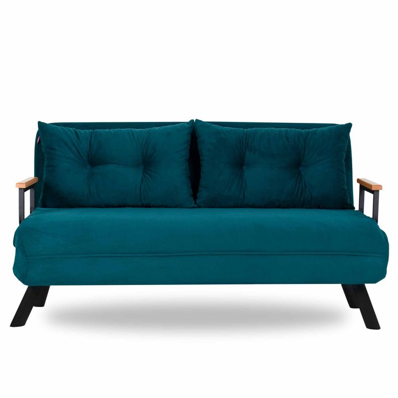 Casa si Gradina - Mobilier - Canapele si coltare - Canapele - Canapea extensibila, Hanah Home, metal, verde petrol, 175x133 cm - Infinity.ro