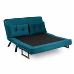 Casa si Gradina - Mobilier - Canapele si coltare - Canapele - Canapea extensibila, Hanah Home, metal, verde petrol, 175x133 cm - Infinity.ro
