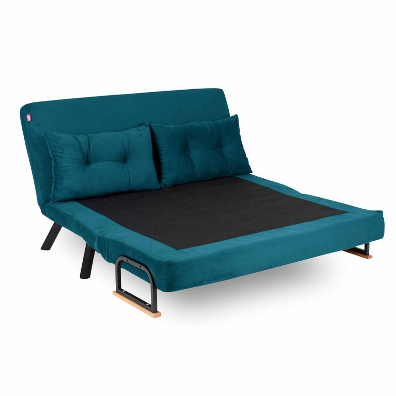 Casa si Gradina - Mobilier - Canapele si coltare - Canapele - Canapea extensibila, Hanah Home, metal, verde petrol, 175x133 cm - Infinity.ro