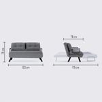 Casa si Gradina - Mobilier - Canapele si coltare - Canapele - Canapea extensibila, Hanah Home, metal, verde petrol, 175x133 cm - Infinity.ro