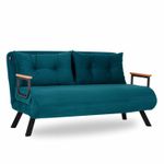 Casa si Gradina - Mobilier - Canapele si coltare - Canapele - Canapea extensibila, Hanah Home, metal, verde petrol, 175x133 cm - Infinity.ro