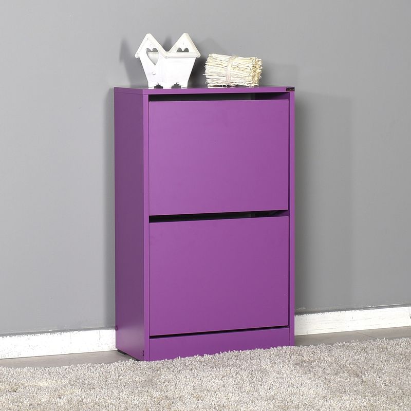 Casa si Gradina - Mobilier - Organizare si depozitare - Organizator incaltaminte - Dulap pentru pantofi, Hanah Home, pal melaminat, mov, 51x26x84 cm - Infinity.ro