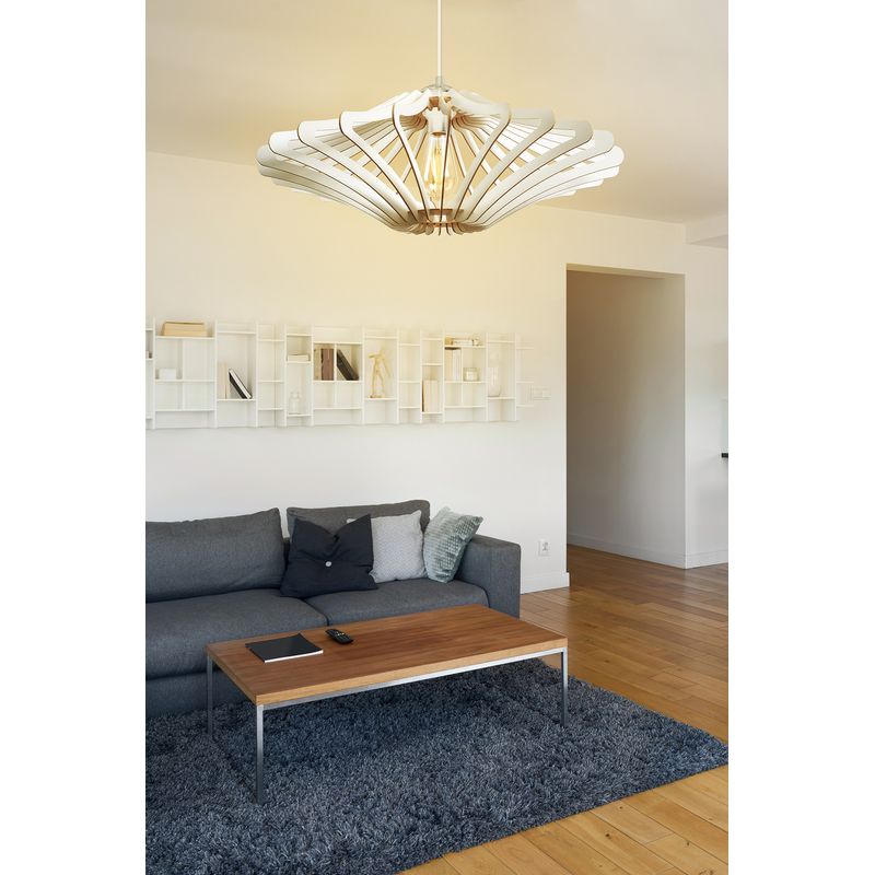 Casa si Gradina - Corpuri si surse de iluminat - Lustre si pendule - Candelabru, Opviq, mdf, alb, diametru 47 cm, inaltime 55 cm - Infinity.ro